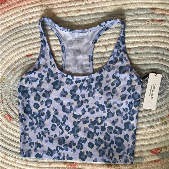 Calvin Klein Performance Other - Calvin Klein Performance Blue Leopard Sports Bra